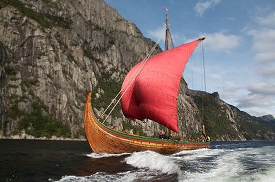 Draken Harald Hårfagre is 115 feet long and 27 feet wide, and construction began in 2010.