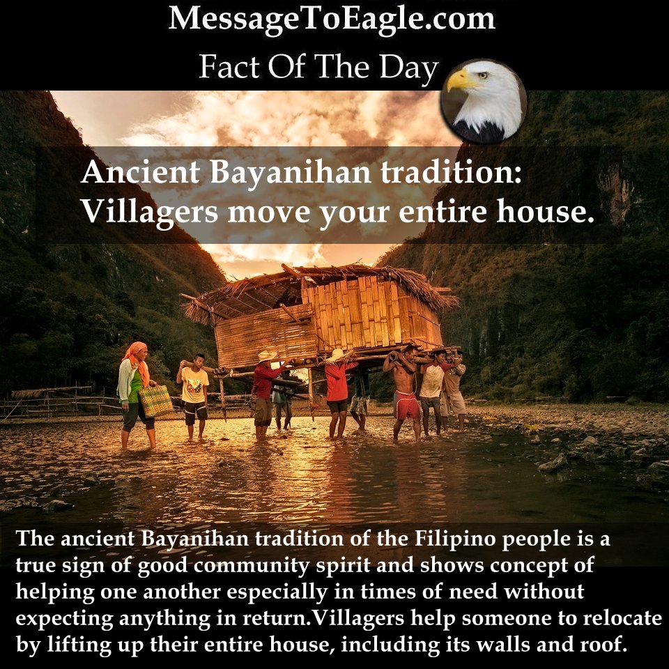 Ancient Bayanihan Tradition Of The Filipino People: Villagers Move Your