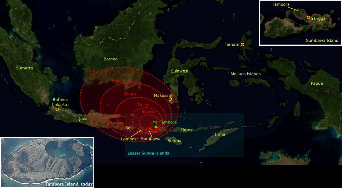 On This Day In History Mount Tambora Volcano Begins A ThreeMonthLong