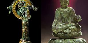 The Helgö Treasure: Bronze Buddha Statue, Coptic Scoop And A Crozier Depicting Biblical Tale Of Jonah