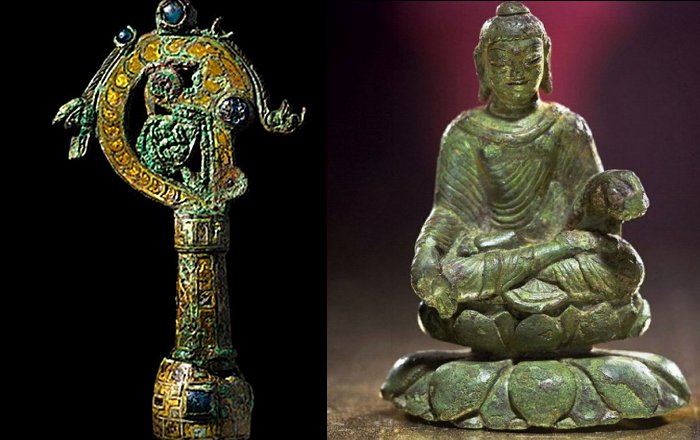 The Helgö Treasure: Bronze Buddha Statue, Coptic Scoop And A Crozier Depicting Biblical Tale Of Jonah