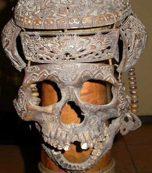 Shaman's Mask Formed And Carved From A Human Skull