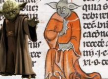 Star Wars Master Yoda in ancient manuscript