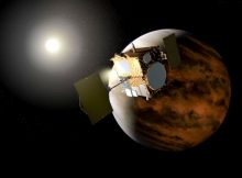 At about 7 p.m. EST on Sunday, Dec. 6, the Institute of Space and Astronautical Science (ISAS) of the Japan Aerospace Exploration Agency (JAXA) commanded the climate orbiter to fire four thrusters, aimed at nudging the spacecraft into orbit around Venus. About a half hour later, JAXA/ISAS announced that the small probe had successfully achieved an elliptical orbit around Venus. Image: JAXA