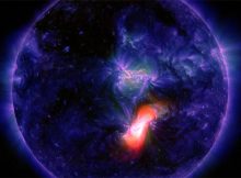 This NASA Solar Dynamics Observatory observation shows a composite view of our sun in extreme-ultraviolet light. On Dec. 28, the sunspot cluster AR2473 erupted with a M1.9 flare, sending a coronal mass ejection at Earth. Credit: NASA/SDO