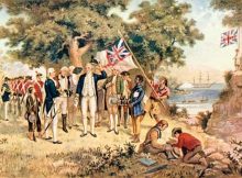 Capt. James Cook Taking Possession of New South Wales (1770), artist unknown, 18th century. The Print Collector/Heritage-Images