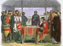 King John agreed the Magna Carta at Runnymede, near Windsor, in June 1215 – a moment hailed as one of the most significant in English history (illustrated)