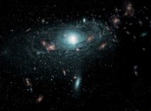 Hundreds of hidden nearby galaxies have been studied for the first time. An artist's impression of the galaxies found in the 'Zone of Avoidance' behind the Milky Way. (Photo : ICRAR)