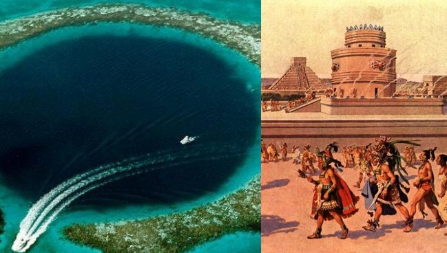 Blue Hole in Belize and the Maya civilization