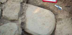 The Etruscan stele was discovered embedded in the foundations of a monumental temple where it had been buried for more than 2,500 years. Credits: Mugello Valley Project