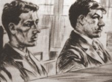 A court artists drawing of the brothers Albert and Alfred Stratton. Credits: Capital Punishment.UK