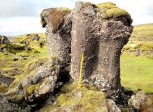 Lava pillars on Iceland