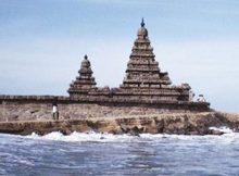 Researchers found the remains of a port or ruins of one of the six shore temples which, according to legend, went under water. The 10-member team, comprising divers, geologists and archaeologists, found a 10m-long wall, a short flight of stairs, and chiselled stone blocks scattered on the seabed. They were found 800m from the shoreline at a depth of nearly 27ft.