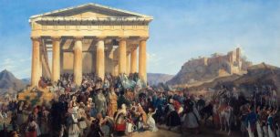 "The Entry of King Otto in Athens" by Peter von Hess, 1839 via wikipedia