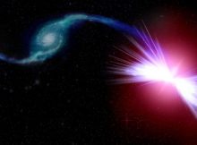 Jets of wind from black holes keep many galaxies barren, starless. © Kavli IPMU