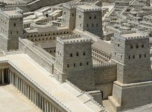 The Antonia Fortress, near The Second Jerusalem Temple. Model in the Israel Museum. Photo via Wikipedia