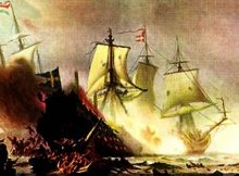 Admiral Claes Uggla, was surrounded and his flagship The Sword (Svärdet) battered in a drawn-out artillery duel, then set ablaze by a fire ship. Uggla drowned while escaping the burning ship, and with the loss of a second supreme commander, the rest of the Swedish fleet fled in disorder.