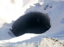 Giant sinkhole in Siberia