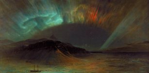 1859 Aurora Storm - Frederic Edwin Church's 1865 painting "Aurora Borealis.