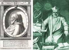 Left: Pope Gregory XIII in an early 17th century engraving.; Right: Christopher Clavius (1538–1612), one of the main authors of the reform. Images via Wikipedia