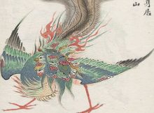 Qing-dynasty (1644-1911) print shows the nine-headed phoenix, a being from Chinese mythology. Image via World Digital Library