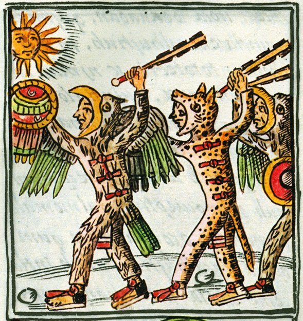 Eagle and Jaguar Warriors, Florentine Codex Book.