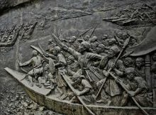 Lachit Borphukan leading the advance on the Brahmaputra. River. Source