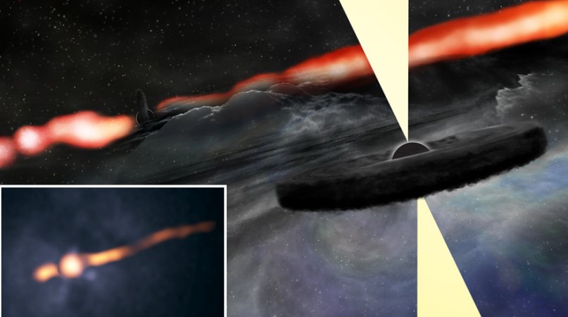 Bright Unknown Object Observed Near Black Hole In Cygnus A Galaxy