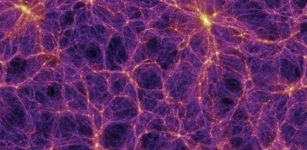 The universe as simulated by the Millennium Simulation is structured like Swiss cheese in filaments and voids. The Milky Way, according to UW–Madison astronomers, exists in one of the holes or voids of the large-scale structure of the cosmos. Millennium Simulation Project