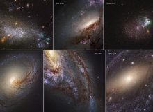 These six images represent the variety of star-forming regions in nearby galaxies. The galaxies are part of the Hubble Space Telescope's Legacy ExtraGalactic UV Survey (LEGUS), the sharpest, most comprehensive ultraviolet-light survey of star-forming galaxies in the nearby universe. The six images consist of two dwarf galaxies (UGC 5340 and UGCA 281) and four large spiral galaxies (NGC 3368, NGC 3627, NGC 6744, and NGC 4258). The images are a blend of ultraviolet light and visible light from Hubble's Wide Field Camera 3 and Advanced Camera for Surveys. Credits: NASA/ESA/LEGUS team