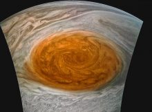 This photo of Jupiter, taken by NASA’s Hubble Space Telescope, was snapped when the planet was comparatively close to Earth, at a distance of 415 million miles. Credits: NASA, ESA, and A. Simon (NASA Goddard)