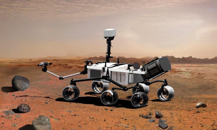 An artist's concept illustrates what the Mars rover Curiosity will look like on the Red Planet. Credit: NASA/JPL-Caltech