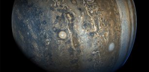 Jupiter's southern hemisphere photographed by NASA probe Juno. (Image: NASA/JPL-Caltech/SwRI/MSSS/Gerald Eichstädt/ Seán Doran)