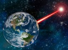 An MIT study proposes that laser technology on Earth could emit a beacon strong enough to attract attention from as far as 20,000 light years away. Image: MIT News