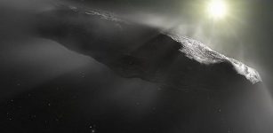 An artist's depiction of interstellar object 'Oumuamua. Credit: ESA/Hubble; NASA; ESO; M. Kornmesser