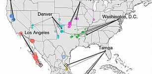 Under current high emissions the average urban dweller is going to have to drive more than 500 miles to the south to find a climate similar to their home city by 2080. (Matthew Fitzpatrick/University of Maryland Center for Environmental Science)