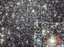 Near the centre of the globular cluster Messier 22, the team of scientists discovered the remains of a nova. Photo: ESA/Hubble and NASA, F Göttgens (IAG)