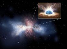 Black-hole winds sweep away the gas in galaxies - Artist's impression. Credit: ESA/ATG medialab