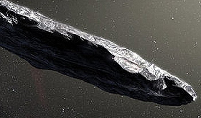 Artist’s concept of ‘Oumuamua. Image credit: ESO/M. Kornmesser