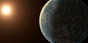 Only 31 light-years away from Earth, the exoplanet GJ 357 d catches light from its host star GJ 357, in this artistic rendering.. Jack Madden/Cornell University