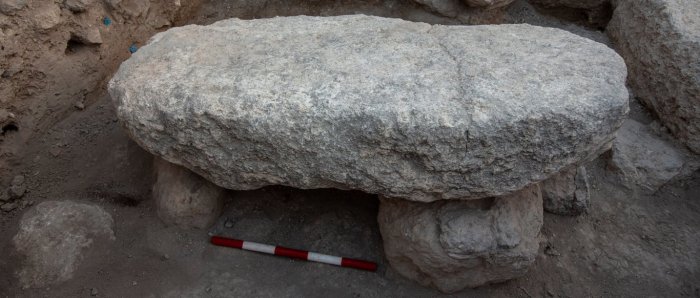 Scientists wonder if the biblical ark rested on this stone table. Credit - Dr. Zvi Lederman