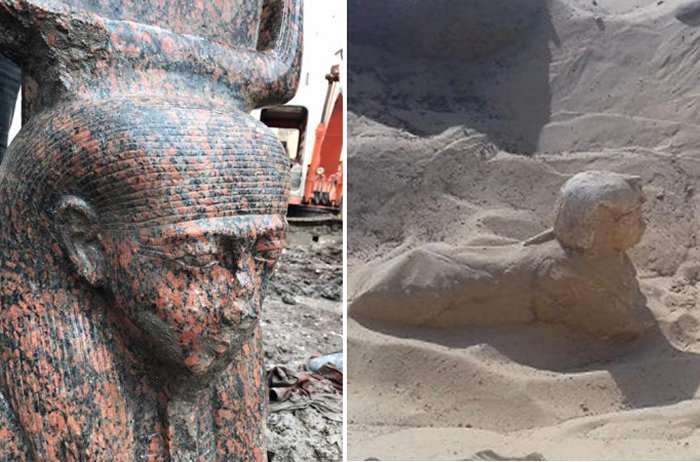 Rare Statue With A Ka Symbol And A Dwarf Sphinx Discovered In Egypt