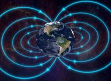 The rotation and convection of molten iron at the center of the planet creates a dynamo effect, generating Earth's magnetic field.