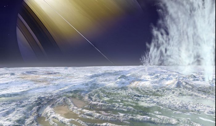 Enceladus Ice Volcanos – Illustration Credit & Copyright: Michael Carroll