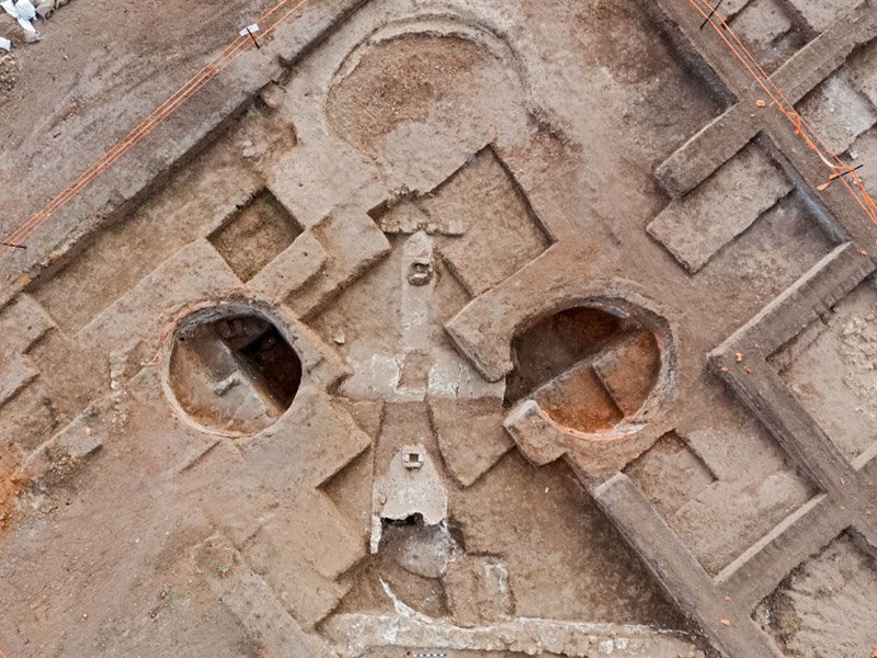 The Byzantine wine-producing kilns.