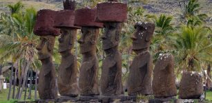 Ahu Nau Nau, a cultural and religious site built by Rapa Nui society on Easter Island's Anakena beach, was among 11 sites where previously gathered data were examined as part of the new study led by the University of Oregon doctoral candidate Robert DiNapoli. The site is located on the north shore of Easter Island. Credit: Robert DiNapoli