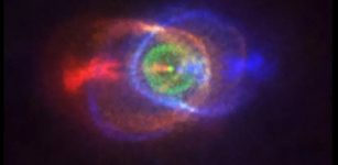 ​ALMA reveals the beautiful results of a struggle between two stars: a complex of gas clouds round binary star HD 101584. ​​​ALMA (ESO/NAOJ/NRAO), Olofsson et al.