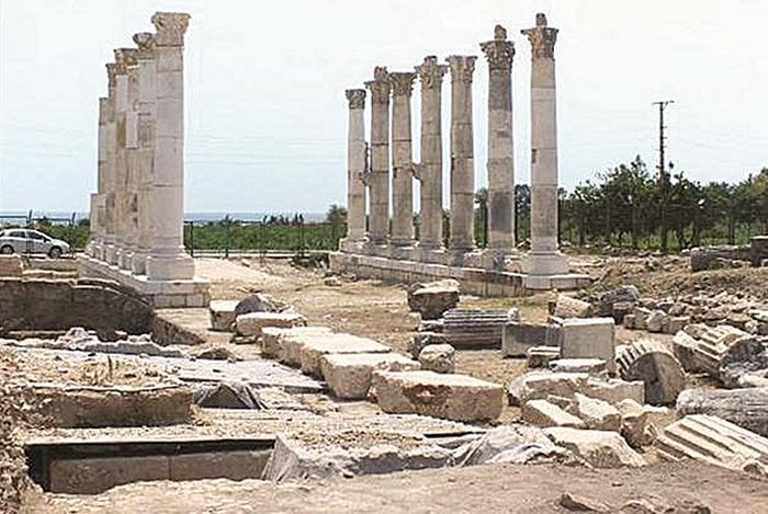 The ancient site of Soli Pompeiopolis, located in the southeastern province of Mersin’s Mezitli district. Image credit: DHA