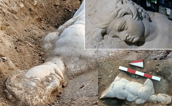 The Satyr relief found in the ancient city of Smyrna. Image credit: Turkish Ministry of Culture and Tourism/AA 