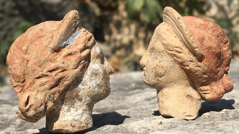 Terracotta figurines found in Myra, Antalya